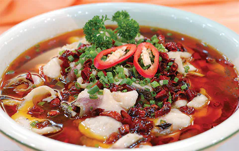 Bolingfish fillet in chli oil at Red Chilli Noodle Star, Asian Restaurant in Riverside
